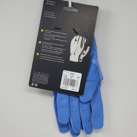 Nike Alpha Huarache Elite Unisex Batting Gloves Blue CV0720 431 Size Large New - Picture 7 of 8